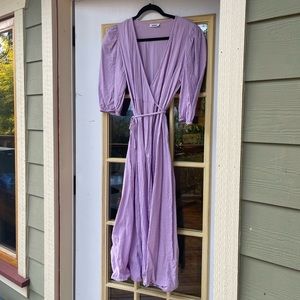 Minimum brand wrap dress with balloon sleeve